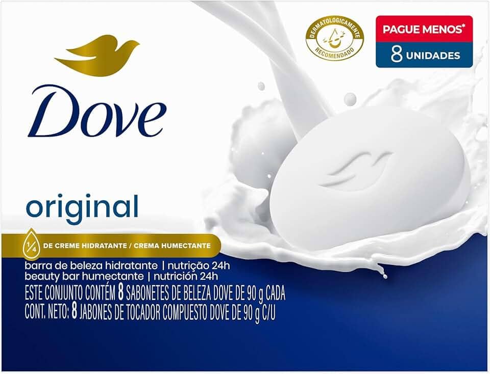 Dove Sabonete Em Barra Branco 90G - 8 Unidades