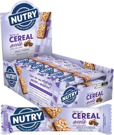 Barra de Cereal Avelã com Chocolate Nutry com 24 Unidades