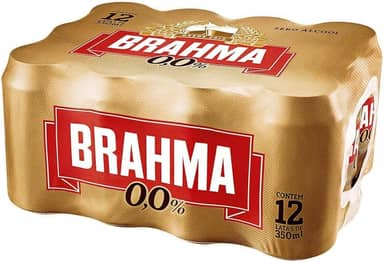 Pack Cerveja Brahma Zero, 350ml, Lata - Com 12 unidades