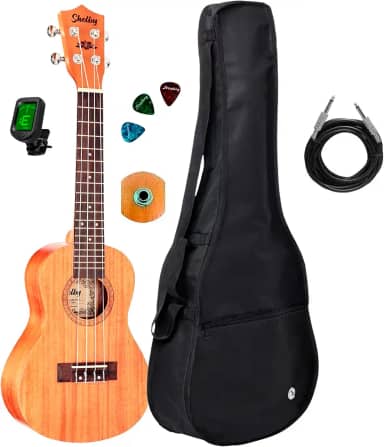 Ukulele Eletroacústico Shelby Su23m + Capa E Acessórios