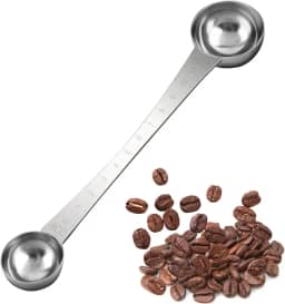 AUEAR, Colheres medidoras de aço inoxidável Endurance, 1 colher de sopa e 1 colher de chá cabo longo com marca de carrapato