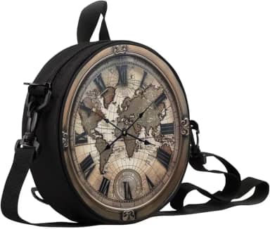 Bolsa feminina em formato de relógio redondo com zíper para mulheres, bolsa de ombro, presente para mãe e namorada