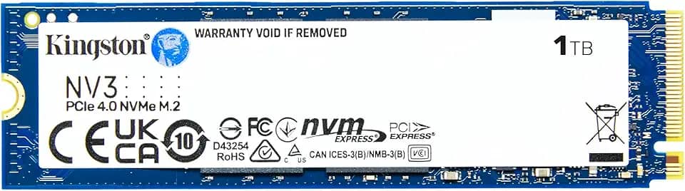 SSD Kingston NV3 1TB M.2 2280 NVMe Gen4, Desempenho e Eficiência para Upgrade de PC – SNV3S/1000G