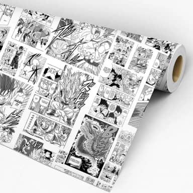 Papel De Parede Adesivo Lavável Quarto Mangá Dragon Ball
