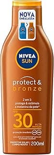 NIVEA SUN Protetor Solar Protect & Bronze FPS 30 200ml - Com ativo de pró melanina, resistente à água, protege dos raios UVA/UVB, ajuda a manter a cor bonita e uniforme por mais tempo