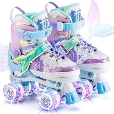 Patins 4 Rodas Roller Ajustavel Lindo Criança, Infantil patins para iniciantes, Com rodas iluminadas
