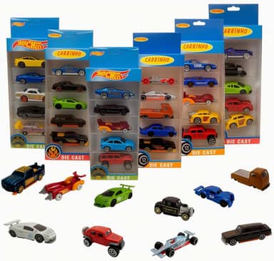 Kit Carrinho De Ferro 5 Peças Estilo Miniaturas Colecionáveis Hot Cars