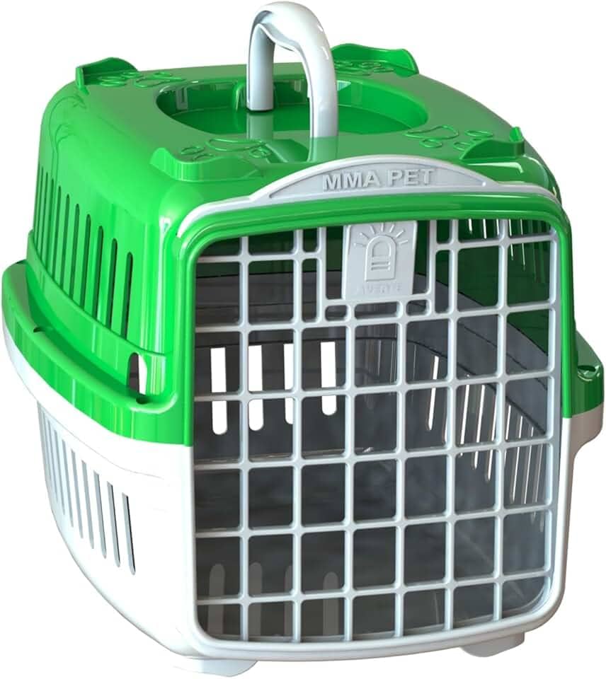 Caixa de Transporte Pet Gatos e Cães Pequeno Médio e Grandes (Verde, Nº2 até 10kg)