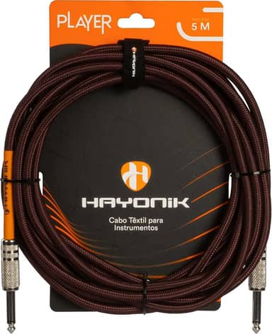Cabo para Instrumentos Player P10 Textil 5M Marrom Hayonik