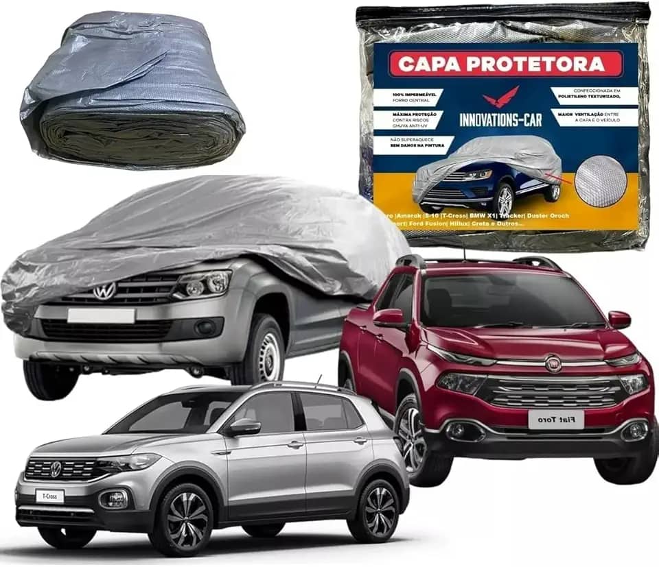 Capa de Cobrir Carro Protetora Sol E Chuva P/Caminhonete Suv (Nova Strada Cabine Dupla)
