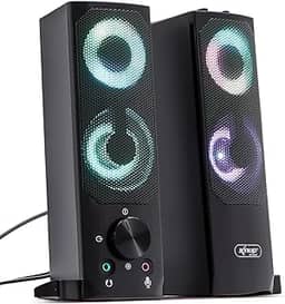 Caixa de Som Gamer Soundbar 12W Rms Real Torre Led Rgb Alto Falantes Subwoofer Estéreo P2 Usb Pc Computador Notebook Mac Tv