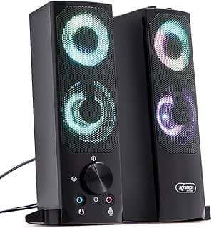 Caixa de Som Gamer Soundbar 12W Rms Real Torre Led Rgb Alto Falantes Subwoofer Estéreo P2 Usb Pc Computador Notebook Mac Tv