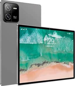 Q&F Tech Tablet Android De 10,1', Com Wi-Fi 4G Para Estudo, Jogos E Vídeos, Navegação Na Internet, Suporte Dois Cartões Sim Em Modo Espera, 8 Núcleos/Bluetooth/Gps, Tela Ips Hd Cinza