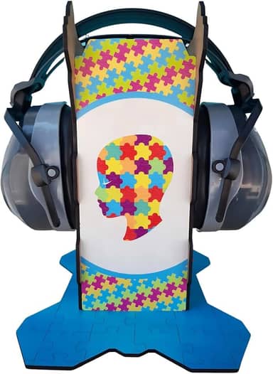 Abafador de ruído color para Autistas com suporte decorativo Inclusivo