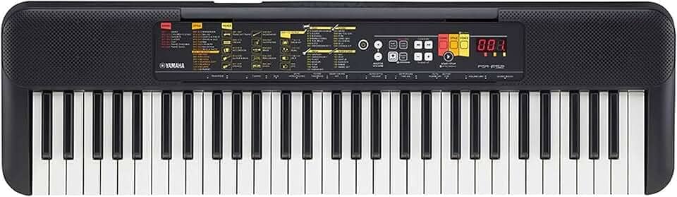 Yamaha PSR-F52 - Teclado digital portátil e compacto com 61 teclas, 144 vozes de instrumentos e 158 estilos de acompanhamento, preto