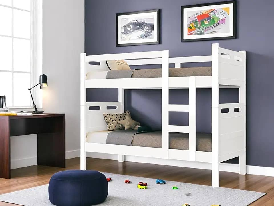 Beliche Transformável em 2 Camas – Solução Prática para Espaços Pequenos – meninos e meninas- cor Branca