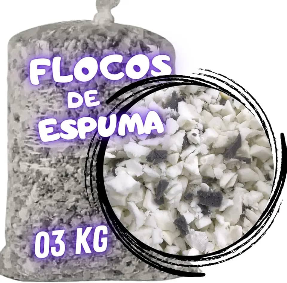 Flocos de Espuma para enchimento de Puff Travesseiros Amofada Artesanatos Espuma Flocada 3kg