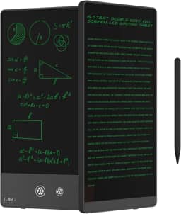 Ksequ Tablet de escrita LCD - Tablet de escrita LCD de tela dupla face para crianças e adultos, bloco de desenho eletrônico, mini bloco de notas digital portátil para escola, escritório, casa, apagável, reutilizável (16,5 e 15 cm)