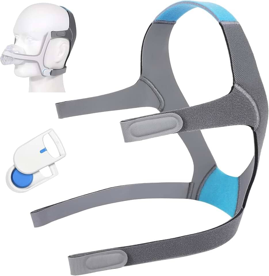 CPAP arnês para cabeça ajustável ResMed AirFit/Airtouch N20 com 2 clipes magnéticos - padrão/médio (pacote com 1)