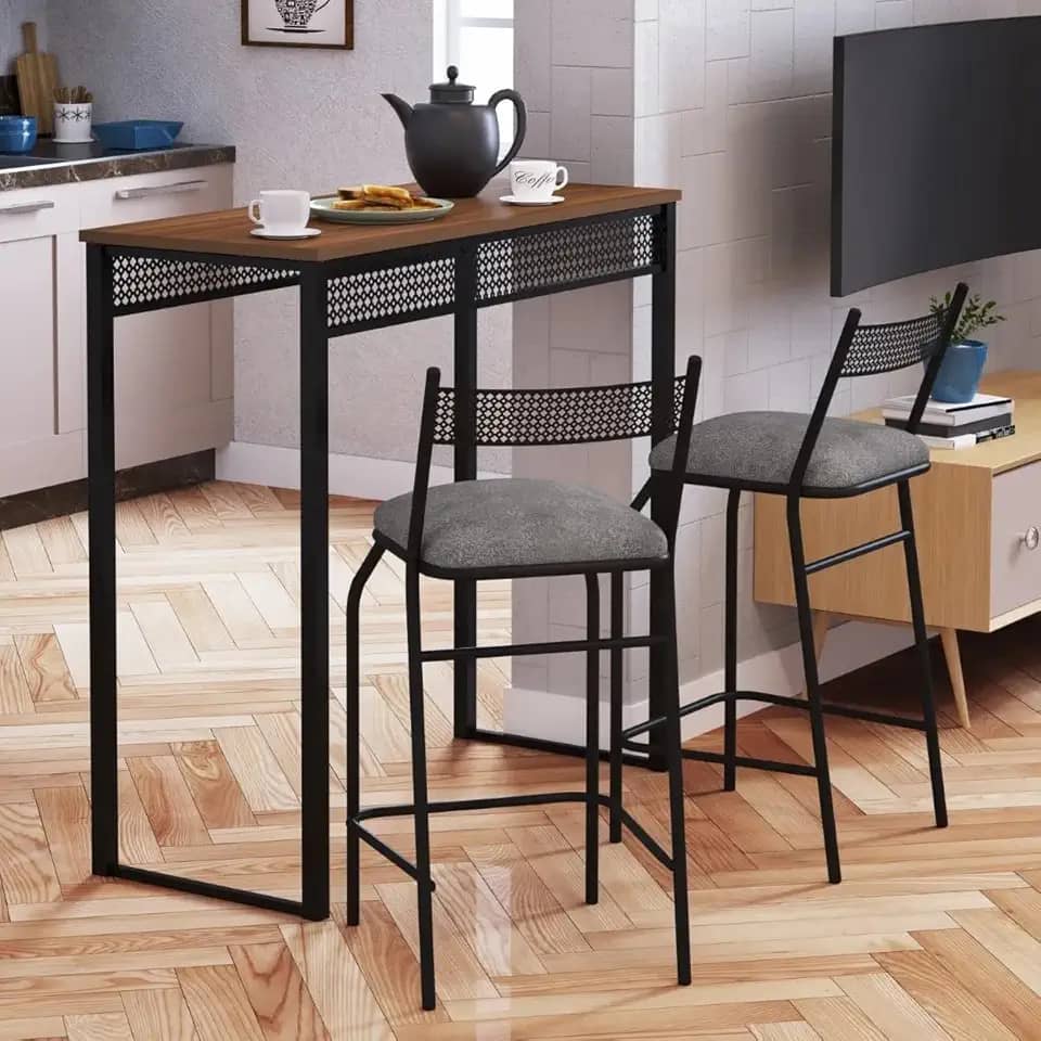 Bancada Passa prato Cozinha americana apartamento Multiuso Estilo Industrial Gourmet (Imbuia)