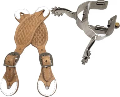 Espora Quarto De Milha + Correia Esteirada Luxo