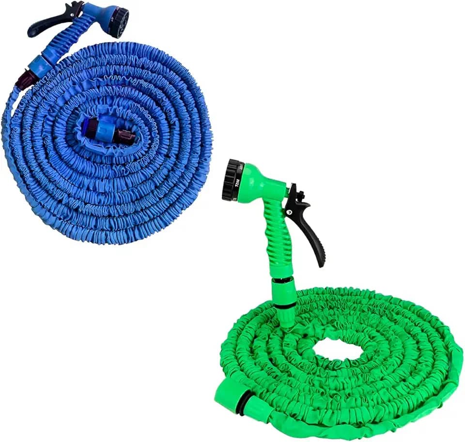Mangueira Expansível Retrátil Mágica Com Engate Rápido Que Não Dobra Antitorção Para Quintal Jardim 15M 20M 30M 60M Metros (Azul, 22,5 metros)