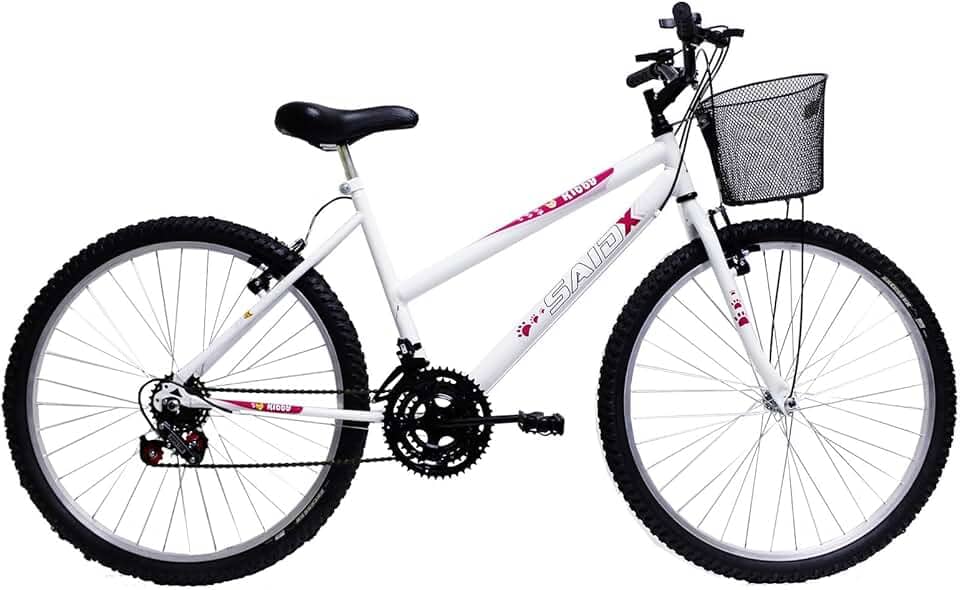 Bicicleta de Passeio Saidx Bike Feminina, Aro 26 de 18 Marchas, Freio V Brake