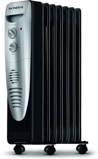 Aquecedor a Óleo, Mondial, Preto/Prata, 1500W, 110V - A-06