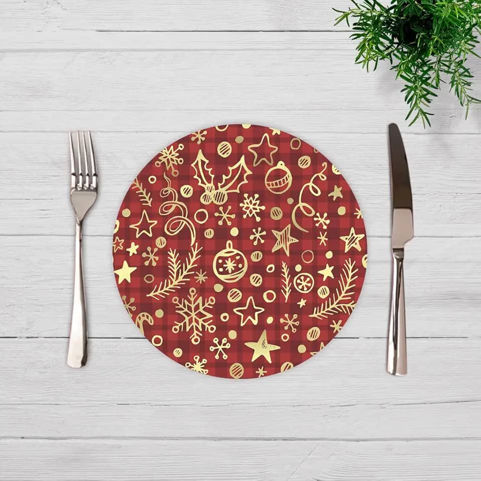 Kit C/ 6 Capas Para Sousplat Natal Unid. 35cm (SNAT0074)