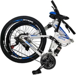 bicicleta mountain bike dobravel aro 26 suspensão duplo freio a disco 21 marchas