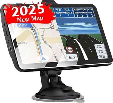 Navegador GPS para carro 2,5D 2024, tela sensível ao toque de 17,8 cm, GPS de caminhão, motoristas comerciais, comandos de voz real, direção de giro, alerta de câmera de velocidade de aviso de