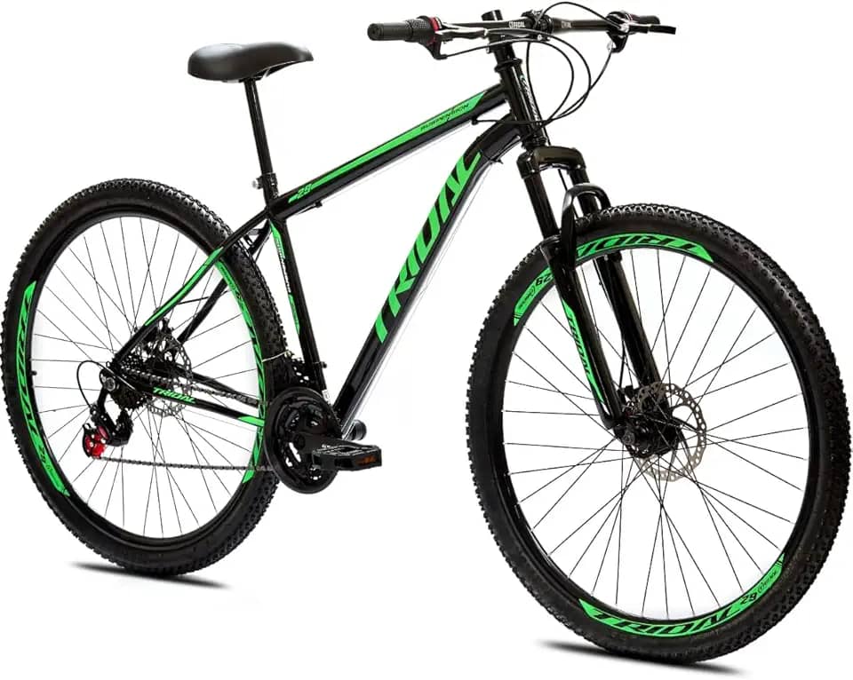 Bicicleta Aro 29 Aço Mountain Bike Tridal com Freio a Disco e Suspensão Dianteira New Suspension
