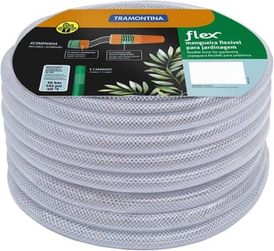 Mangueira Flex Para Jardim, 15 M, Com Engates Rosqueados E Esguicho