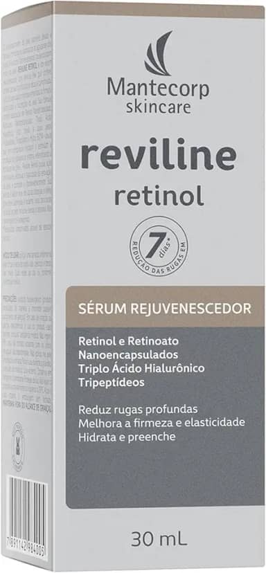 Mantecorp - Sérum Rejuvenescedor Reviline Retinol - Retinol e Retinoato Nanoencapsulados e Triplo Ácido Hialurônico - Renovação e Firmeza da Pele - 30ml