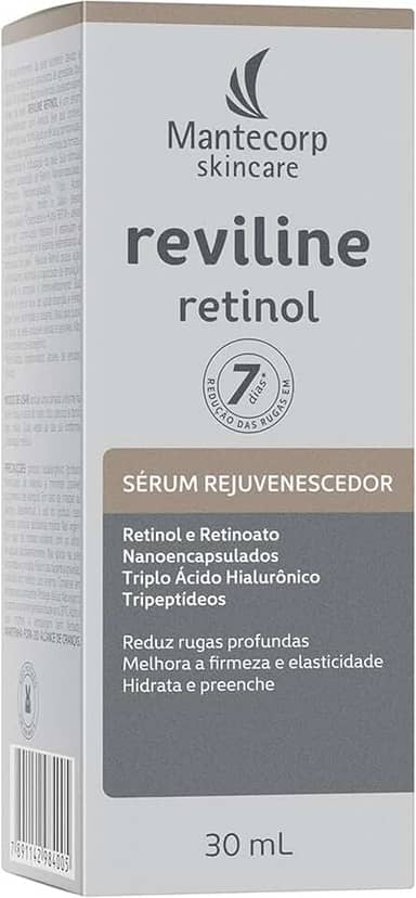 Mantecorp - Sérum Rejuvenescedor Reviline Retinol - Retinol e Retinoato Nanoencapsulados e Triplo Ácido Hialurônico - Renovação e Firmeza da Pele - 30ml
