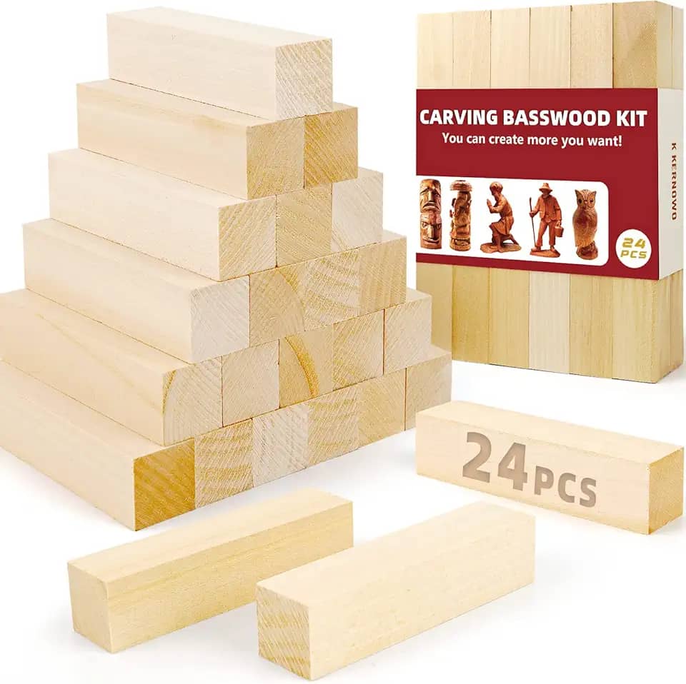 Blocos de entalhe de madeira de basswood para entalhar madeira para esculpir madeira