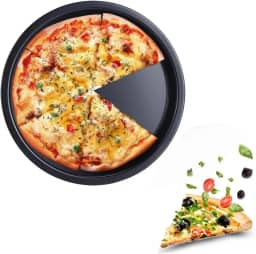 Forma de Pizza em Aço Carbono Antiaderente, 32 cm, Assadeira Redonda Durável para Forno, Ideal para Pizzas, Tortas e Receitas Caseiras,Pretol
