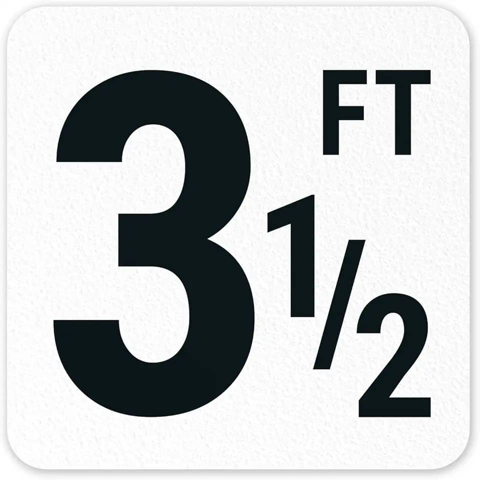Marcador de profundidade de piscina adesivo de vinil de 9,5 m, 15 x 15 cm, marcador de piscina antiderrapante, feito nos EUA por Sigo Signs