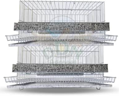 Kit 2 Gaiola Codorna Mini Chinesa Viveiro Bateria 30 Poedeiras Completa