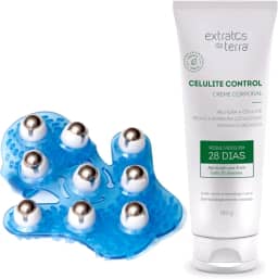 Kit Redutor de Celulite com Creme Celulite Control + Luva Massageadora com Esferas