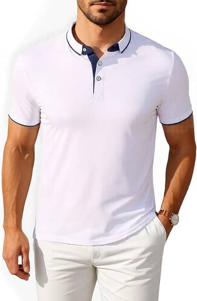 Camisa polo masculina clássica slim fit manga curta esportiva
