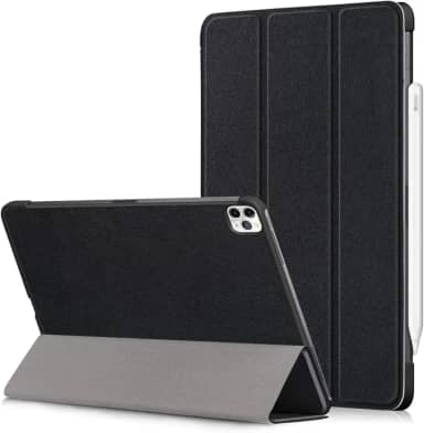 USTIYA Capa para iPad Pro 4ª/3ª/2ª geração 11 polegadas 2022/2021/2020/2018, Couro Protector, Feita de PC + PU, com Função de Acordar/Aativar (Preta)
