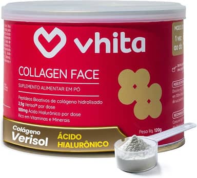 Vhita Colágeno Hidrolisado Verisol Com Ácido Hialuronico Em Pó Neutro 120gr