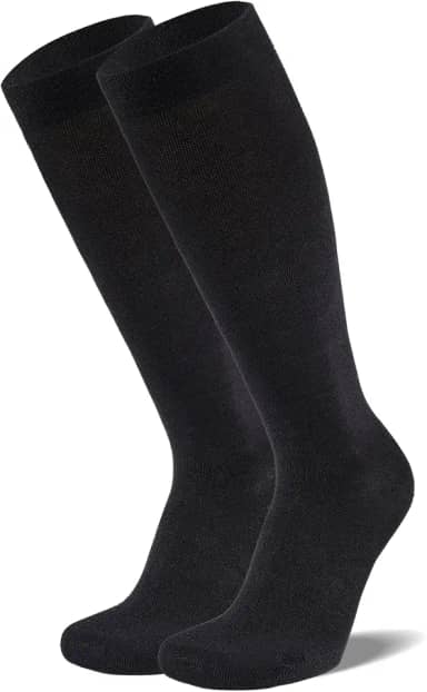 Meias esportivas de compressão para homens e mulheres, 65% algodão, meias até o joelho para viagens, voo, atletismo, trabalho e gravidez