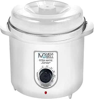 Mega Bell, Panela aquecedora de cera para depilação, Termocera, Cera-Matic Júnior, Sem refil, Bivolt, 400g, Branca