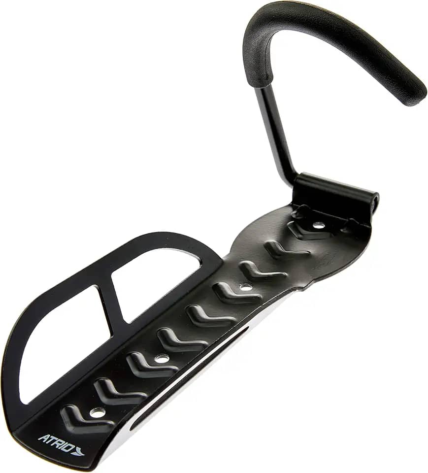 Suporte de Parede Atrio para Bicicleta até 20Kg com Gancho Acolchoado Material em Aço e Borracha Preto - BI054