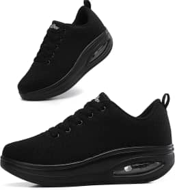 Tênis feminino confortável | Sapatos para mulheres viajando | 5 cm Air Cushion Rocker Bottom