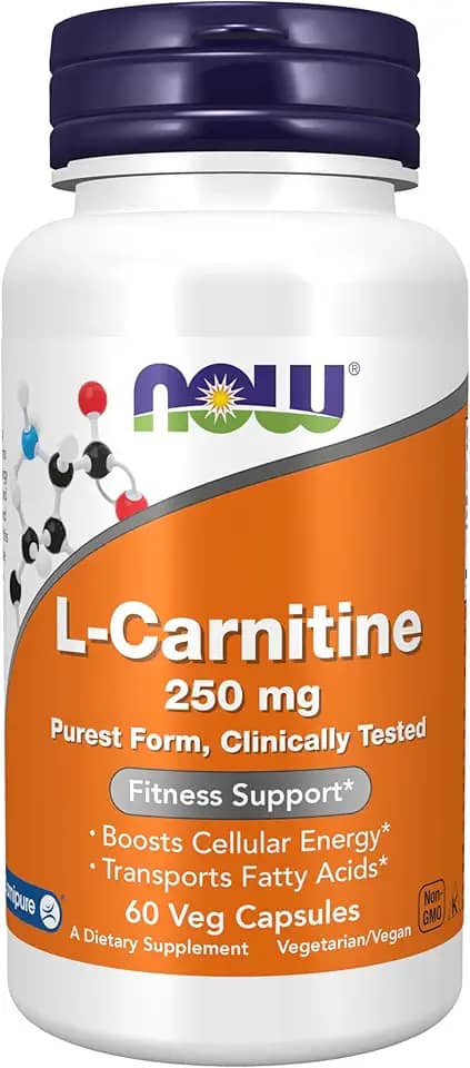 L-carnitina 250 mg Now Foods 60 cápsulas vegetais
