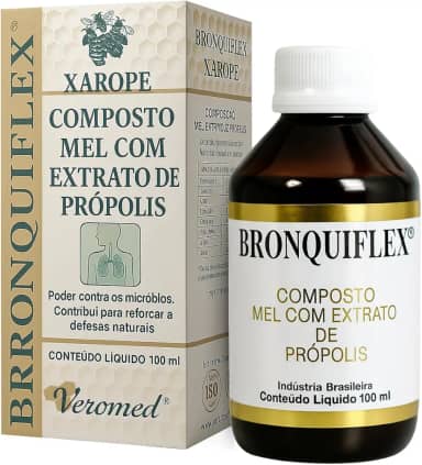 Bronquiflex Veromed 100ml Xarope Mel Extrato de Própolis Alívio da Tosse Dor Garganta