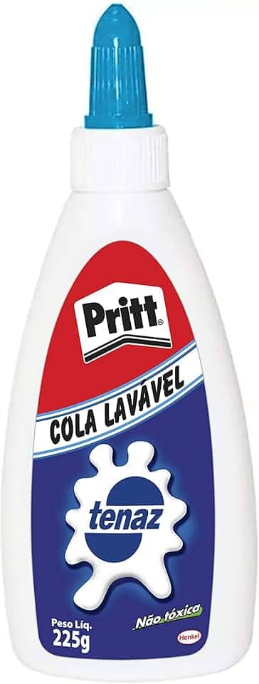Pritt Cola Branca Tenaz, ideal para uso em casa, escola ou escritório, Cola branca com secagem transparente, Cola escolar atóxica adequada para crianças, Embalagem 1x225g